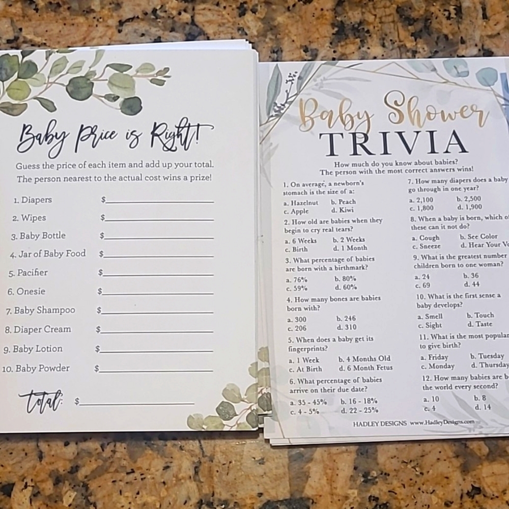 Baby Shower Games and Pencils